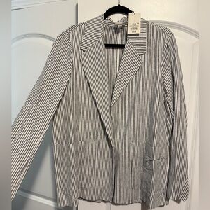 a new day Black and White Striped Blazer